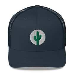 Cactus Mid Profile Trucker Hat - Green on White