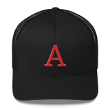 Red A Mid Profile Trucker Hat